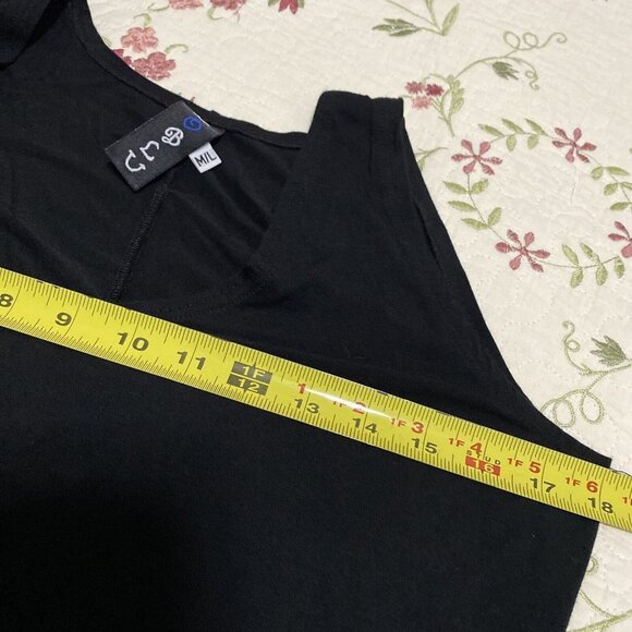 Noblu Women's Black Sleeveless  Dress Boho Lagenlook Spa Medium Large - Picture 9 of 9